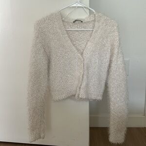 Zara Fuzzy Vanilla Cardigan